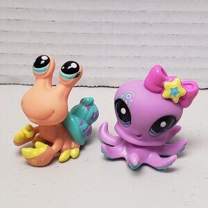Littlest Pet Shop Treasure Hunt Pet Pairs Series 3 #154 Octopus #155 Crab